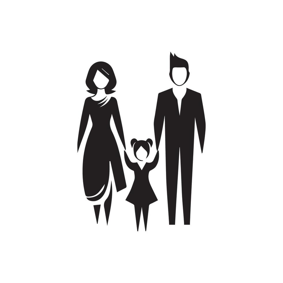 familie silhouet vector sjabloon, familie silhouet logo element