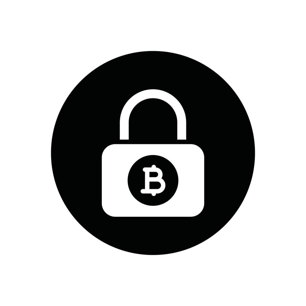 vergrendel bitcoin glyph-pictogram vector