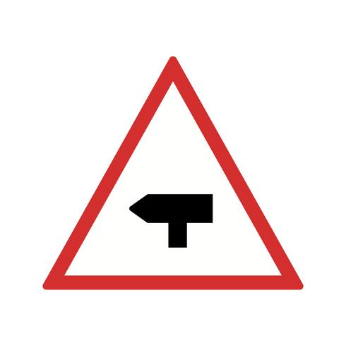 Vector Belangrijkste kruis weg verkeersbord pictogram