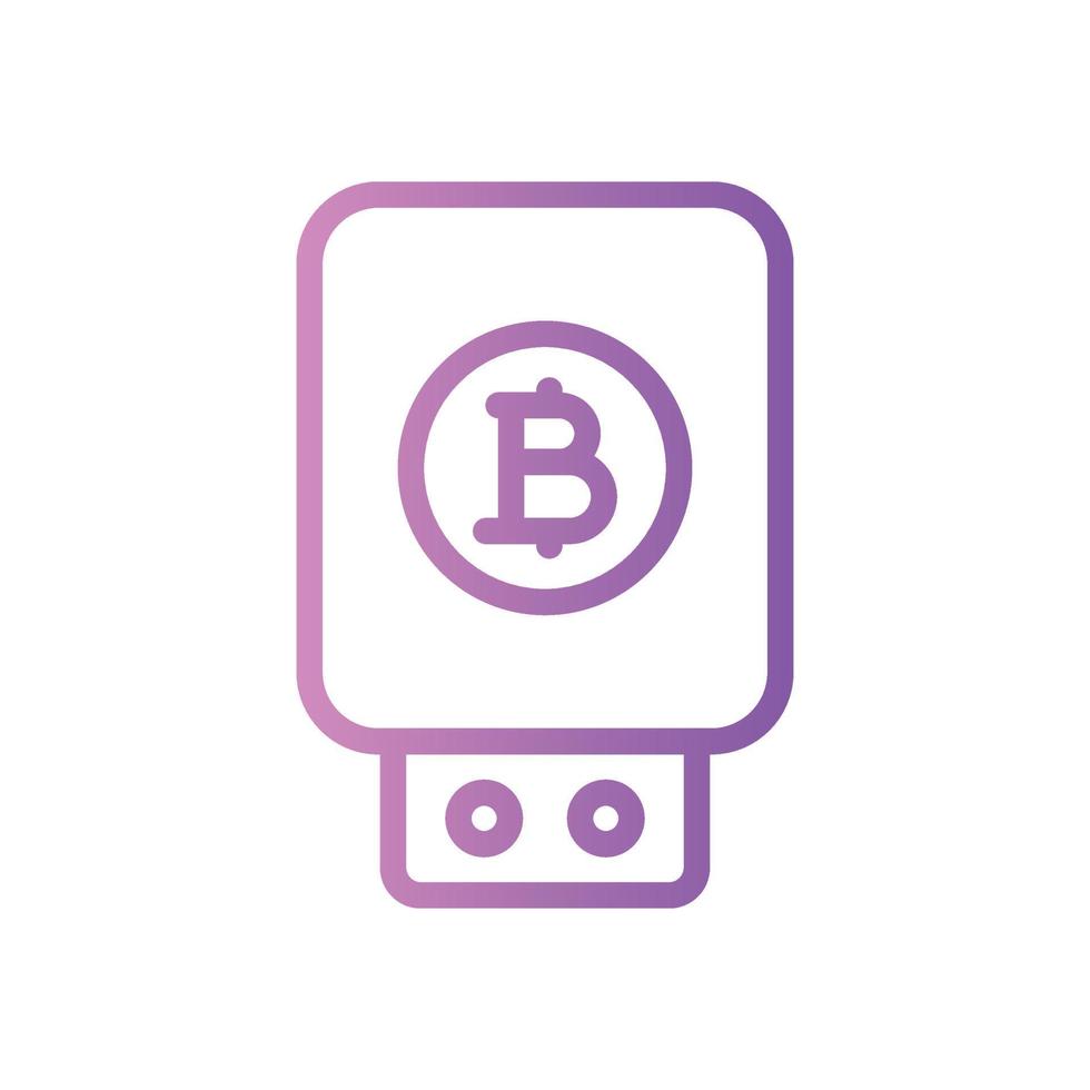 bitcoin usb verloop icoon vector