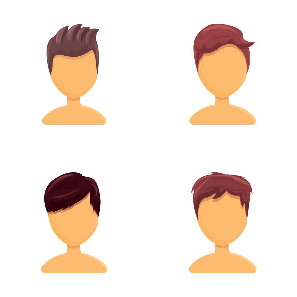 mensen avatar pictogrammen reeks tekenfilm vector. verschillend mannetje avatar vector