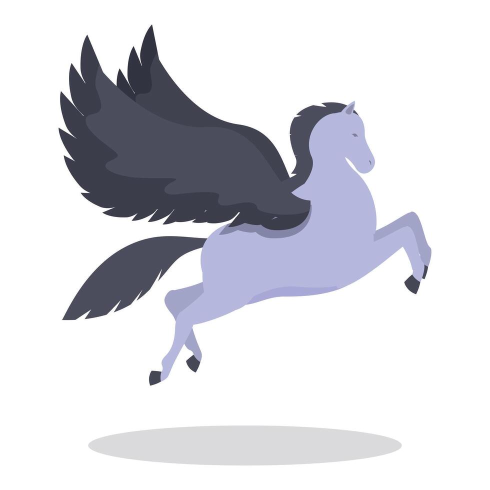 vliegend Pegasus icoon tekenfilm vector. oude paard vector