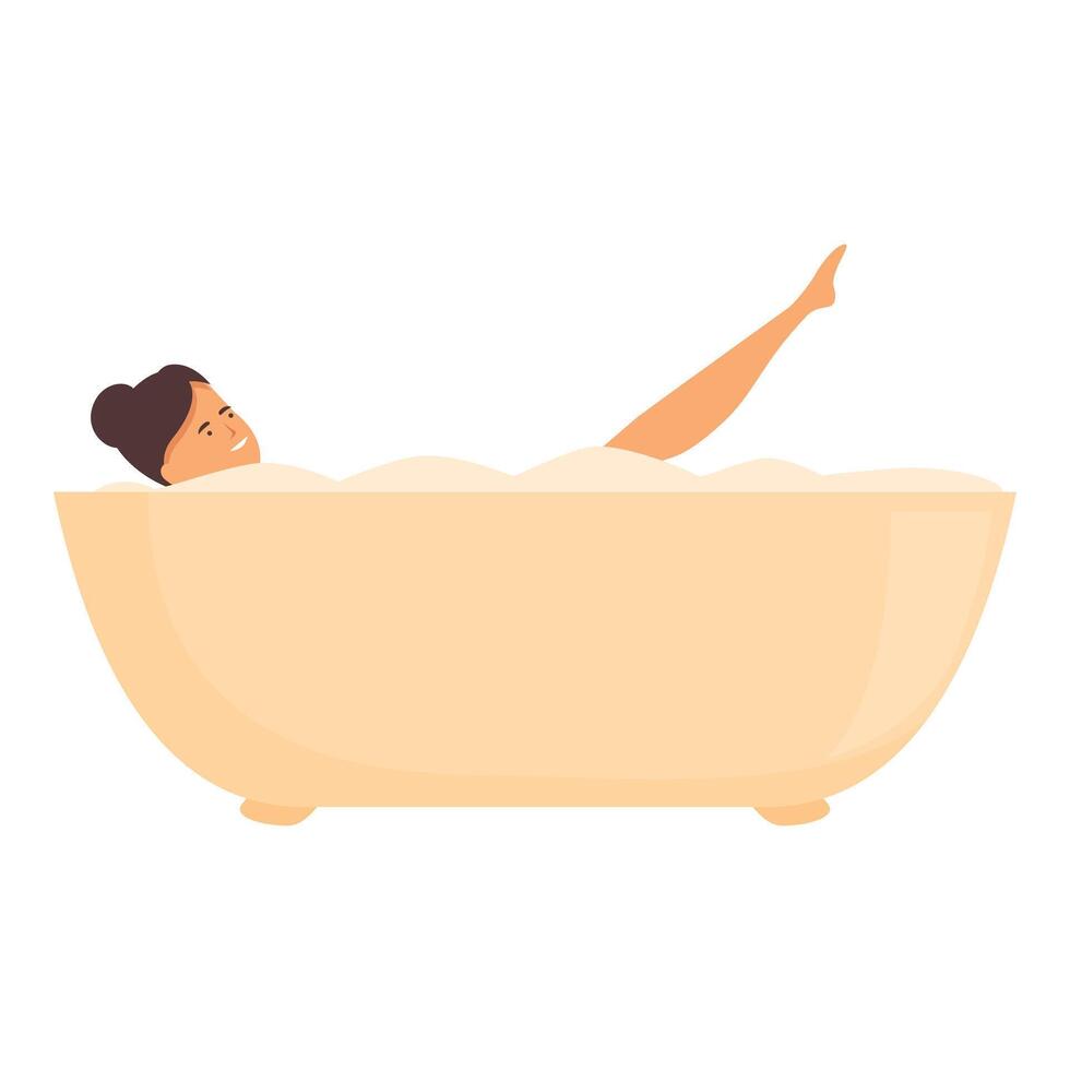 dagelijks heet bad icoon tekenfilm vector. wassen geheel lichaam vector