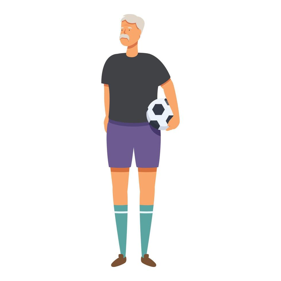 sport buitenshuis voetbal icoon tekenfilm vector. ouderen persoon vector
