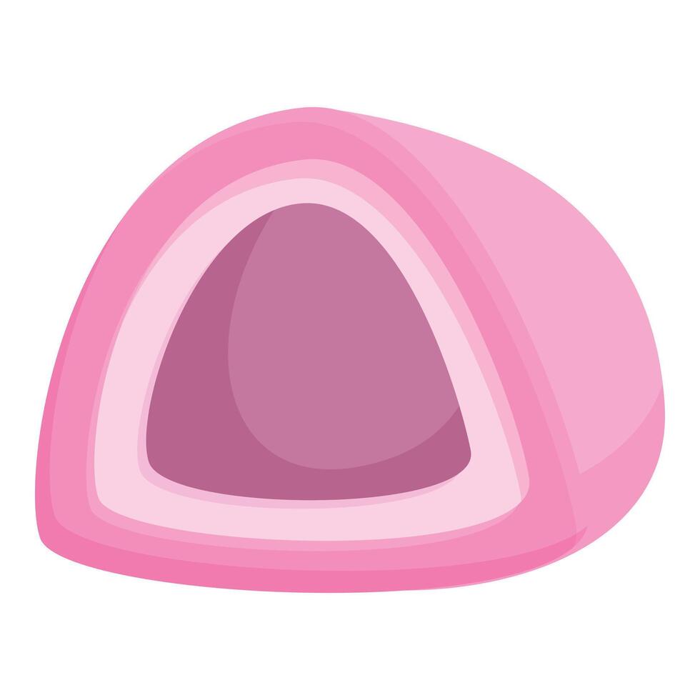 roze kleur mochi icoon tekenfilm vector. toetje maaltijd vector