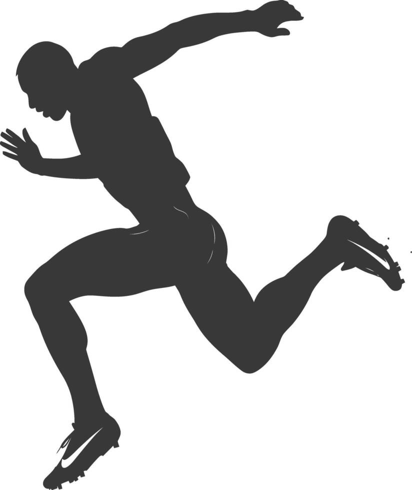 ai gegenereerd silhouet Mens hordenloop atleet in actie vol lichaam vector