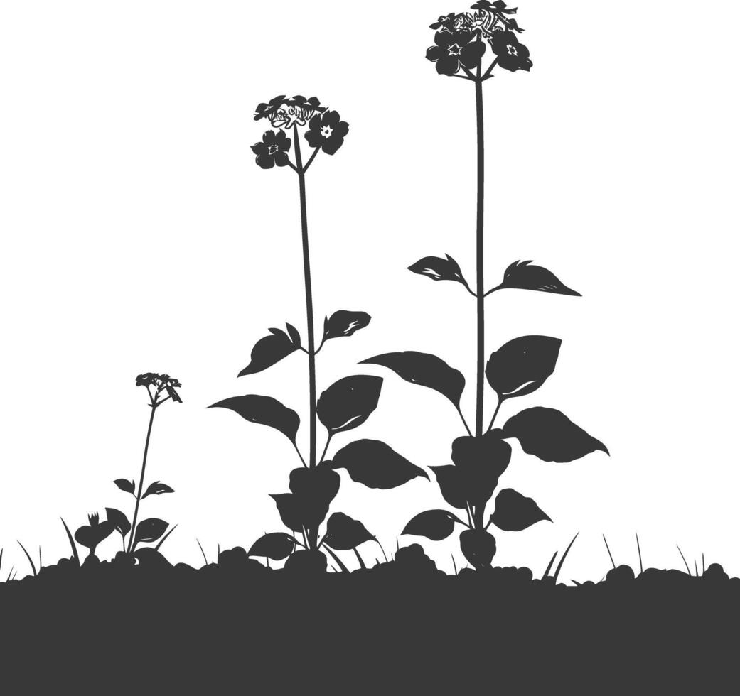 ai gegenereerd silhouet lantana bloem in de grond zwart kleur enkel en alleen vector