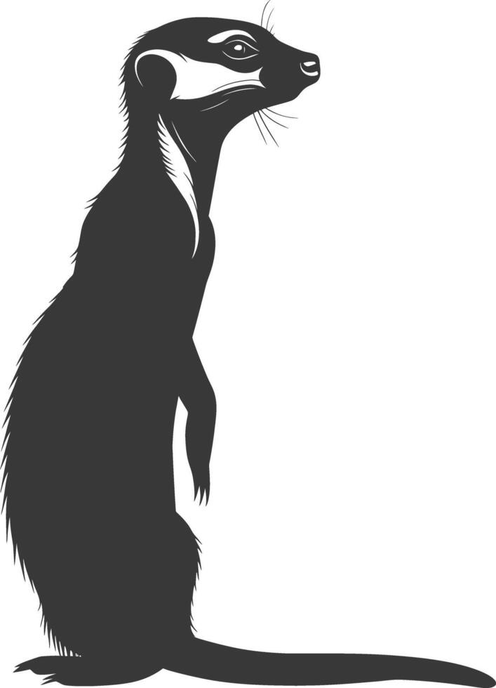 ai gegenereerd silhouet meerkat dier zwart kleur enkel en alleen vector