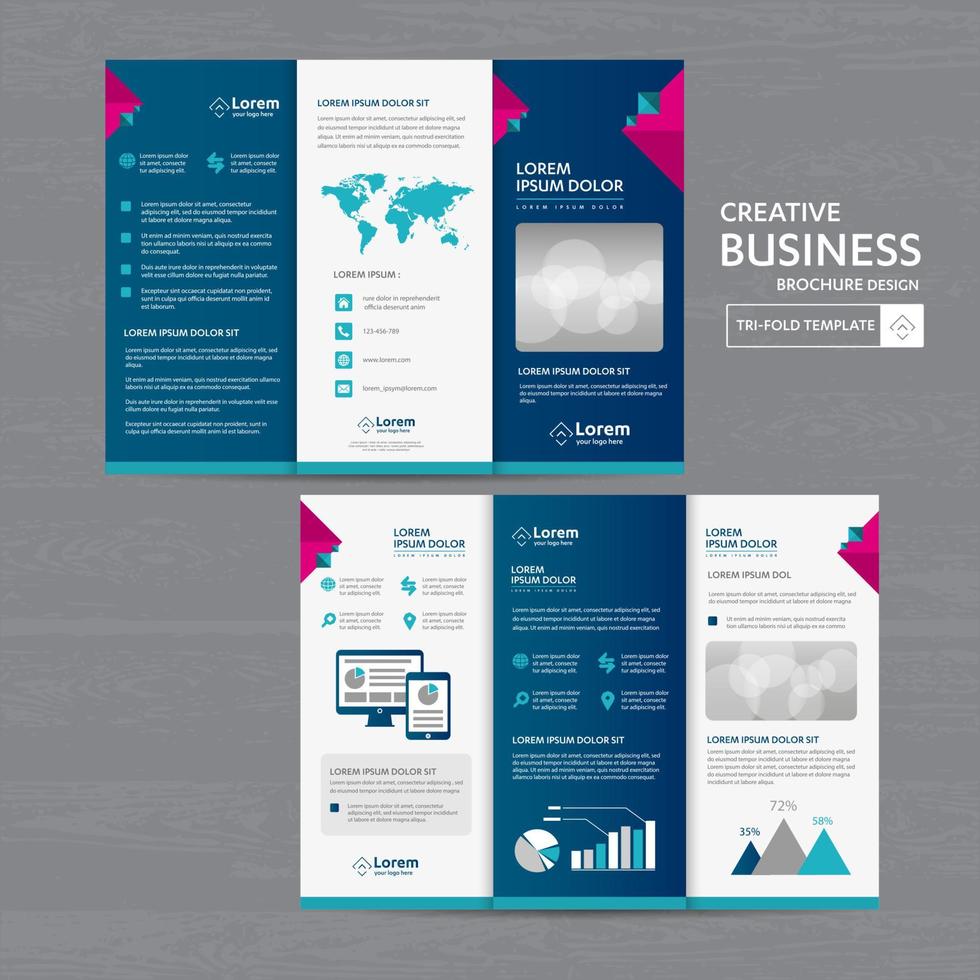 drievoudige brochure mock up achtergrond abstract zakelijk folder flyer vector ontwerp presentatie lay-out a4 formaat