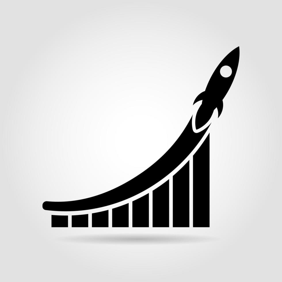 groeidiagram met raket omhoog vector