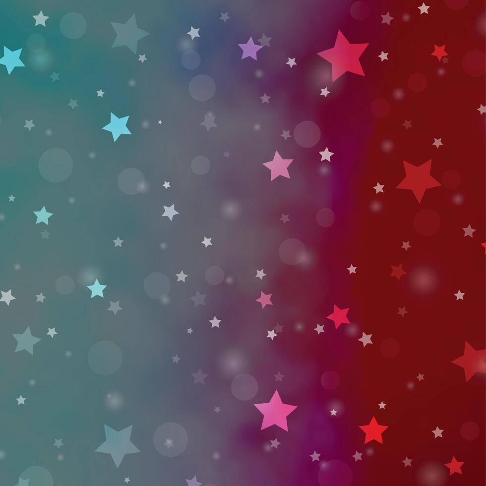 lichtblauwe, rode vectorachtergrond met cirkels, sterren. vector