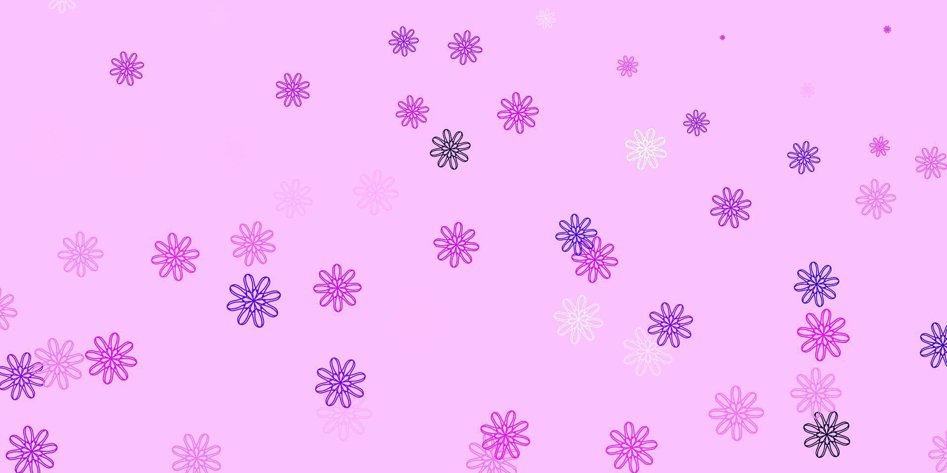 lichtpaarse, roze vector natuurlijke achtergrond met bloemen.