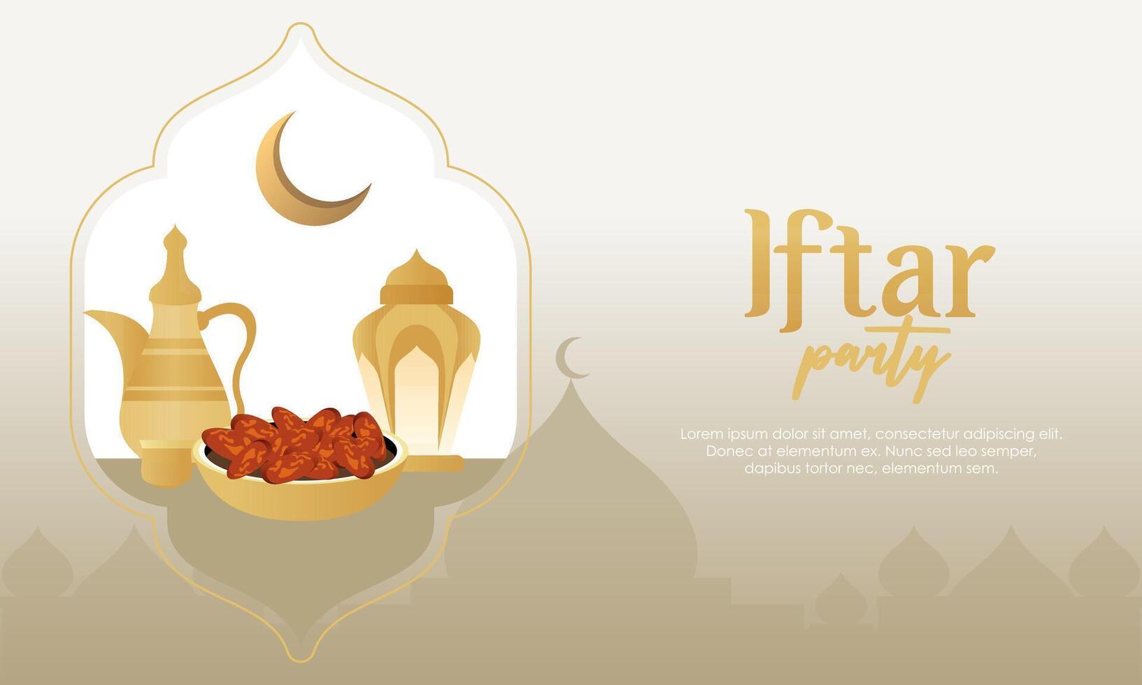 iftar partij viering concept folder vector illustratie