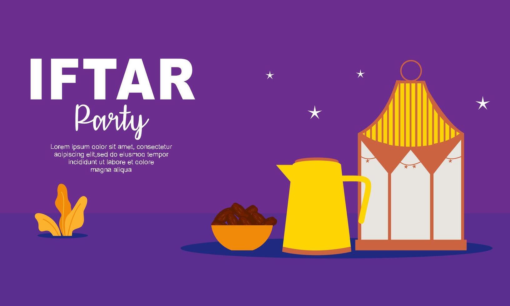 iftar partij viering concept folder vector illustratie