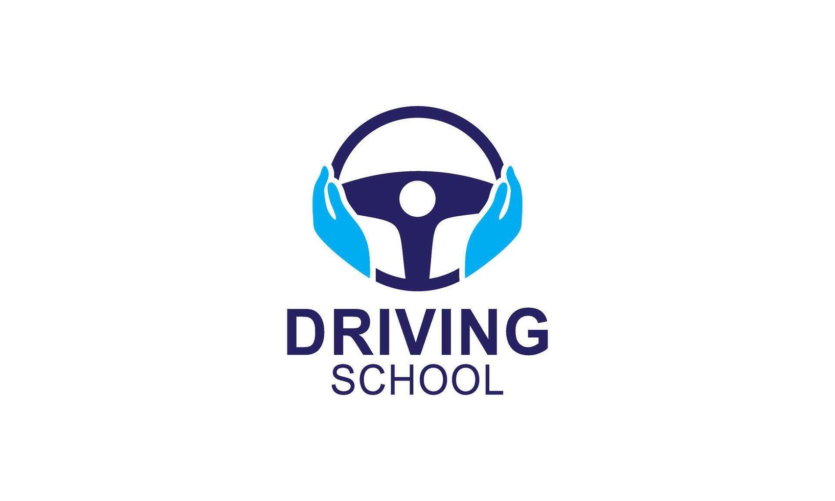 het rijden school- logo sjabloon. stuurinrichting wiel logo vector