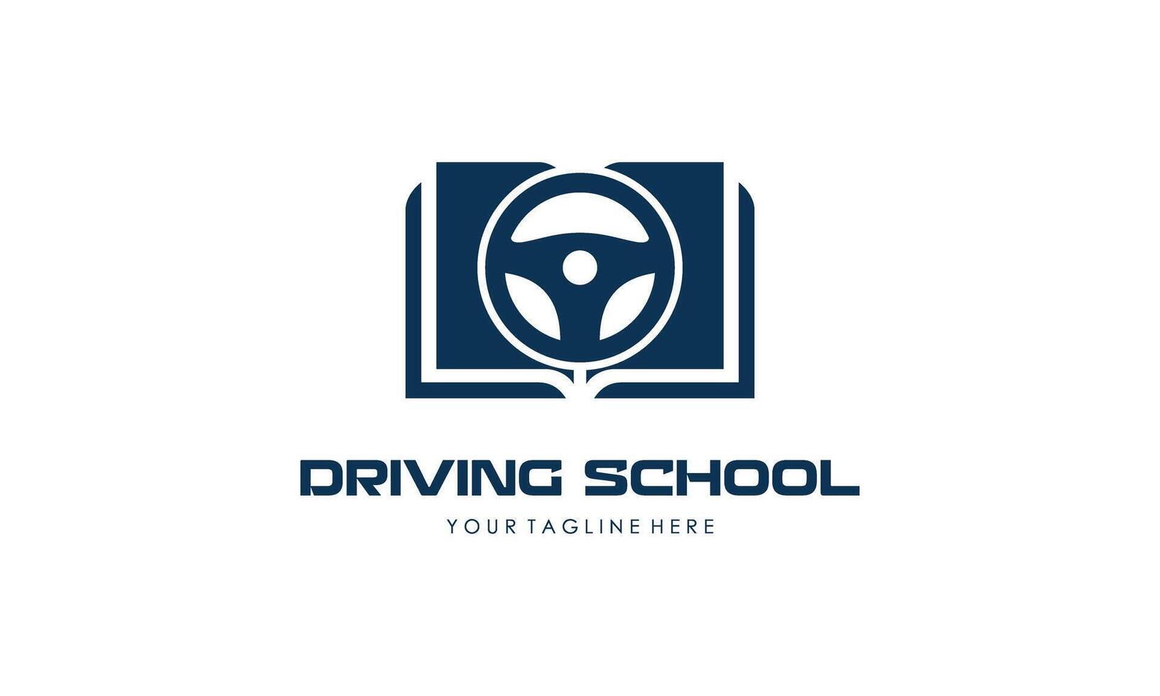 het rijden school- logo sjabloon. stuurinrichting wiel logo vector