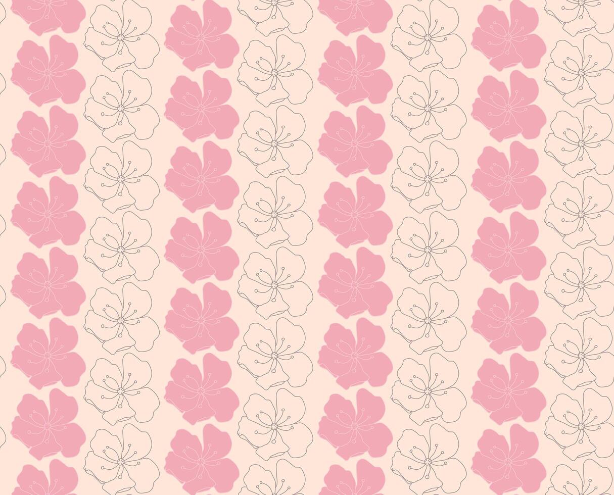 roze bloemen patroon achtergrond vector