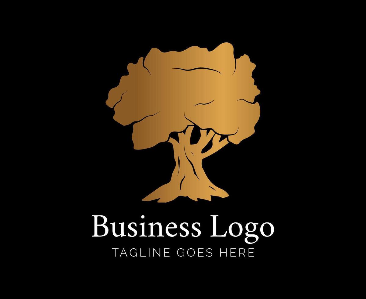 oud eik boom logo vector