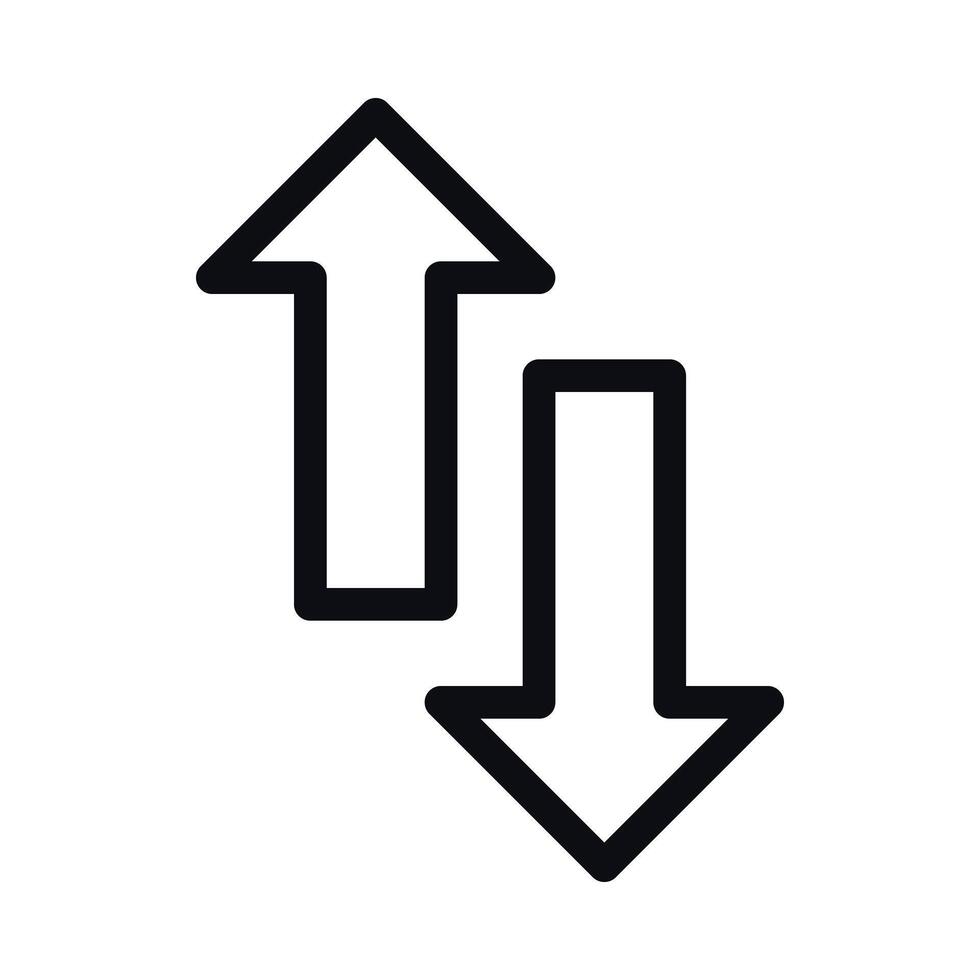omhoog naar beneden pijlen icoon - directioneel navigatie symbool vector