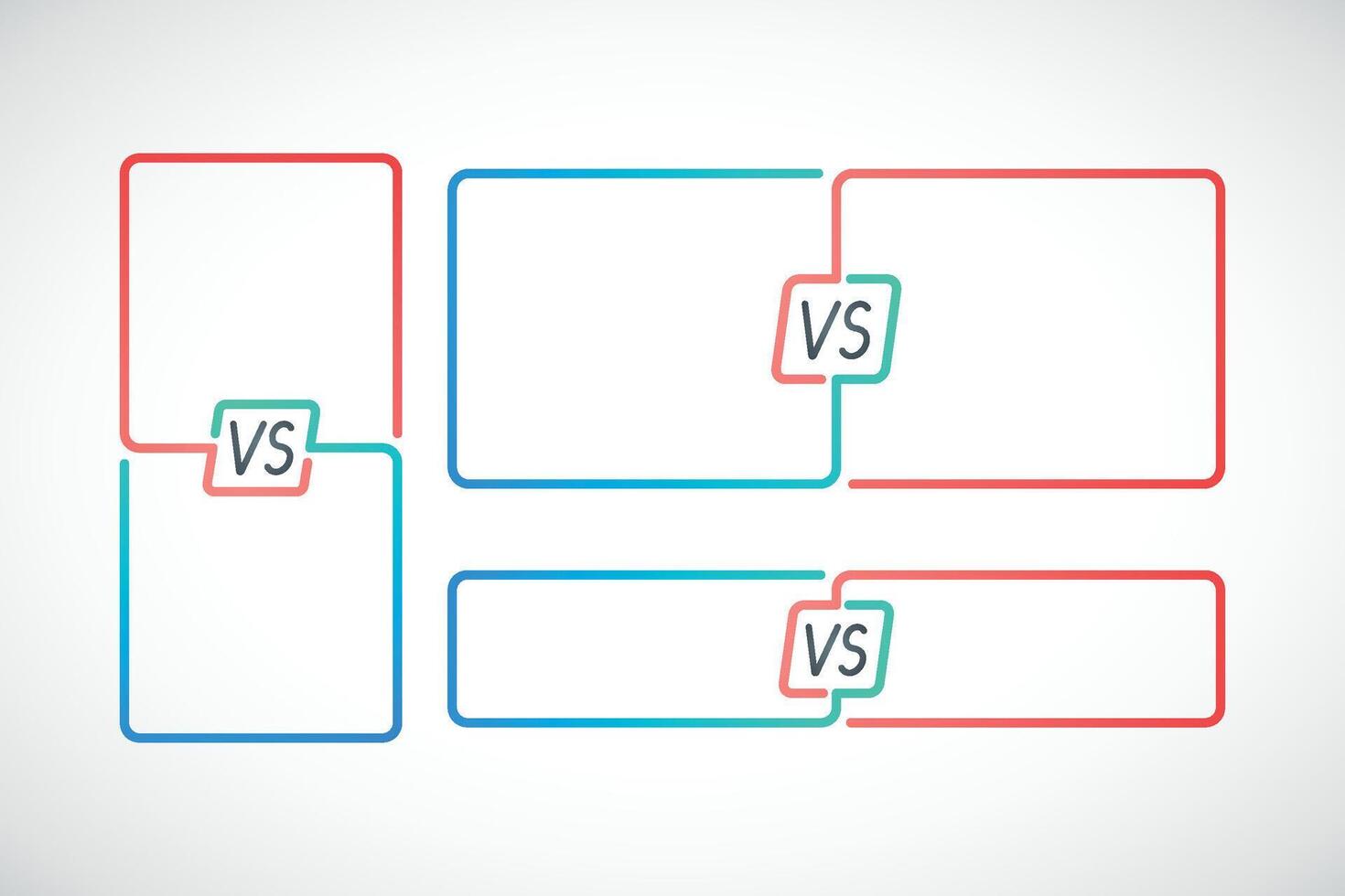 versus strijd kaders set. vs strijd kop. vector