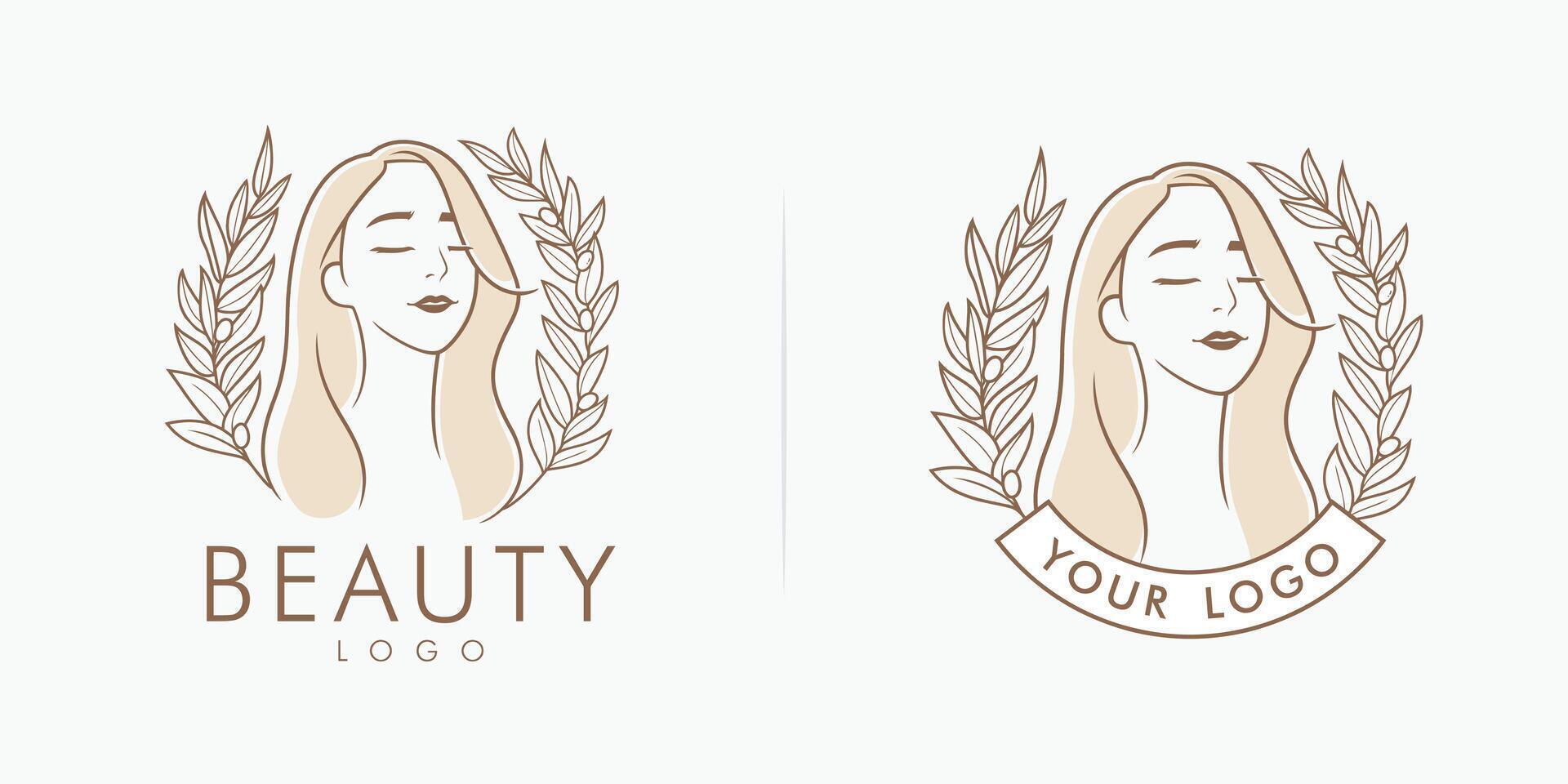 schoonheid vrouw haar- salon logo vector