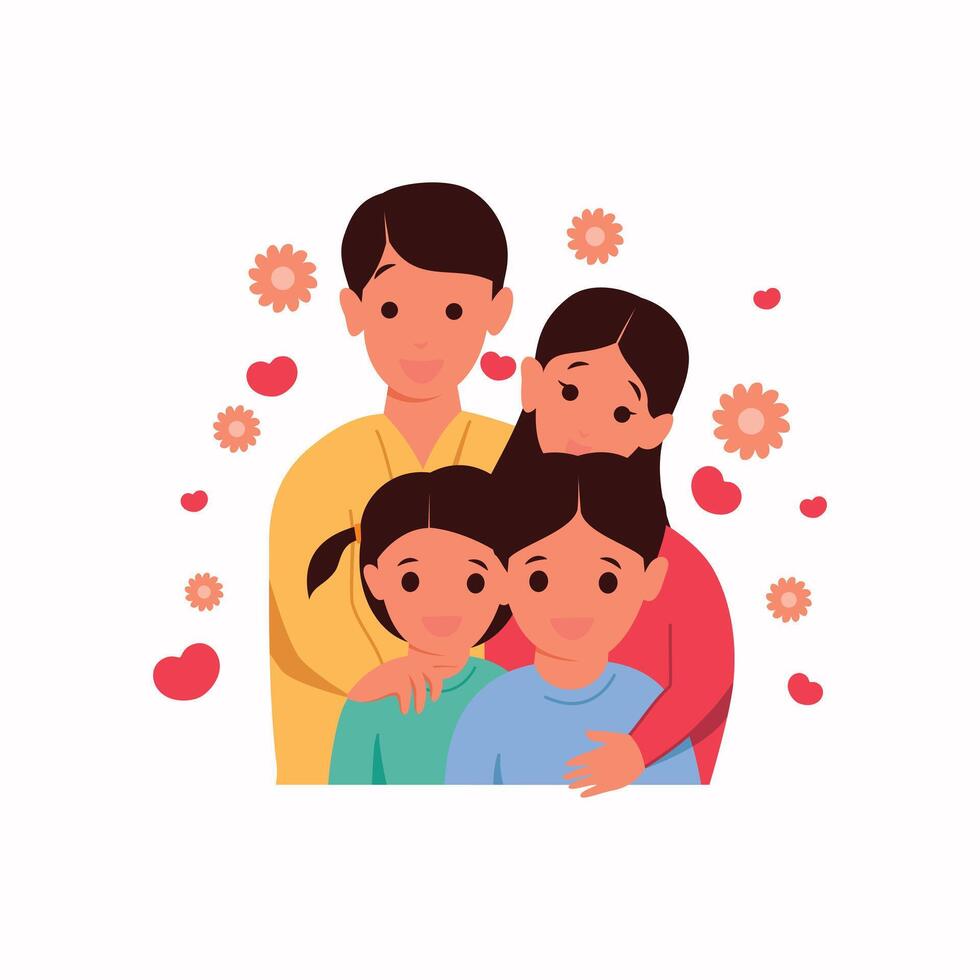 gelukkig familie met kinderen samen kleurrijk vector achtergrond
