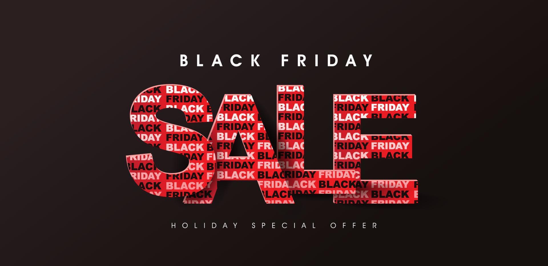 zwarte vrijdag verkoop promotie banner lay-out met verkoop typografie ontwerp vector
