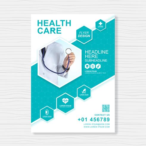 Gezondheidszorg dekking a4 sjabloonontwerp voor een rapport en medische brochureontwerp, flyer, folders decoratie voor afdrukken en presentatie vectorillustratie vector