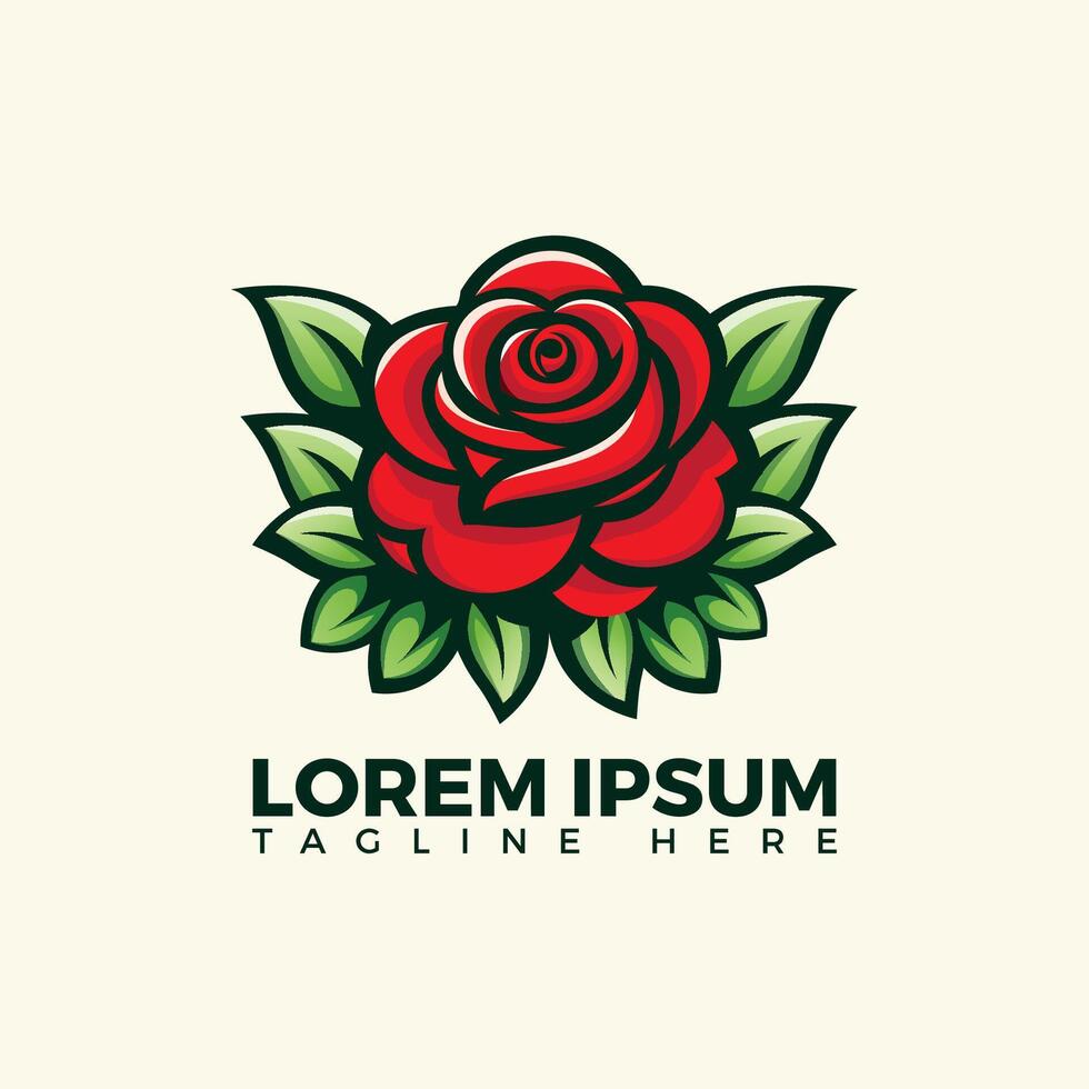 elegant rood roos logo ontwerp sjabloon met mooi bloemen elementen vector