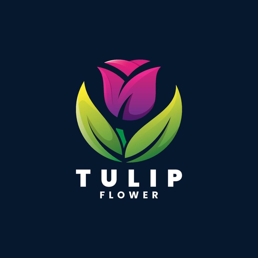 een mooi helling tulp logo ontwerp sjabloon vector