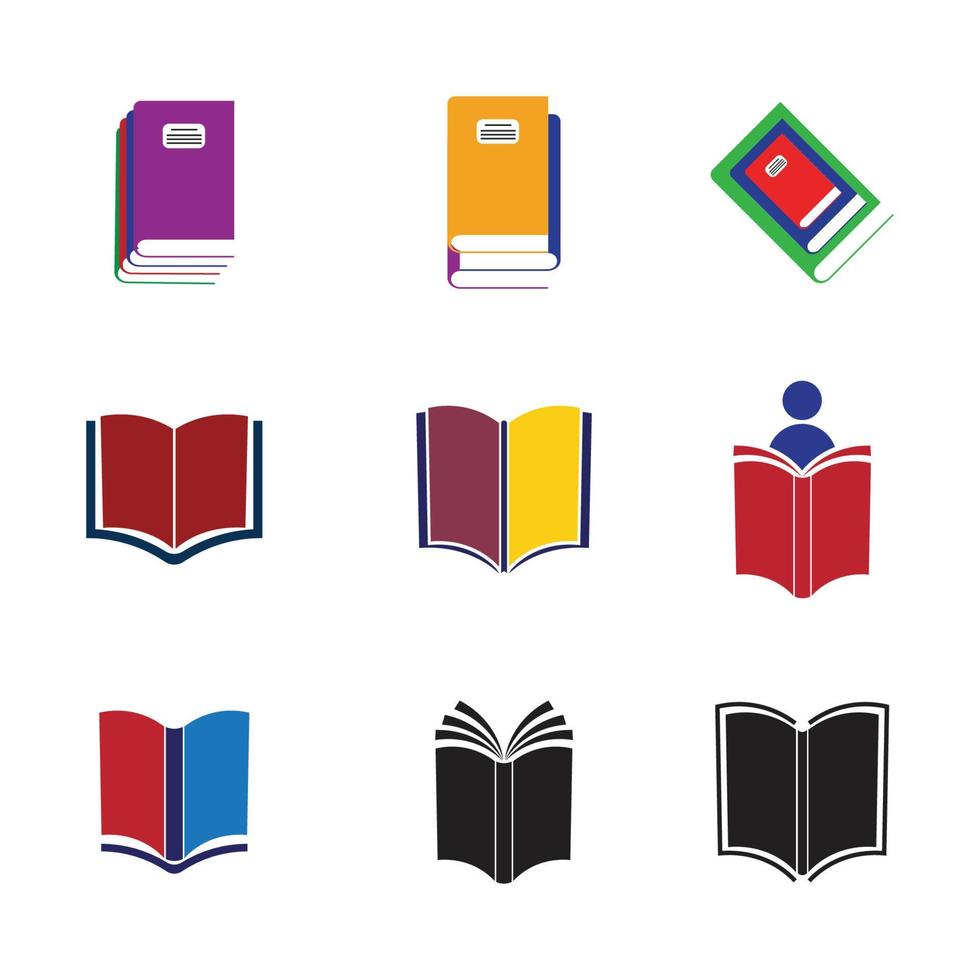 boek lezen logo en symbolen sjabloon pictogrammen app vector