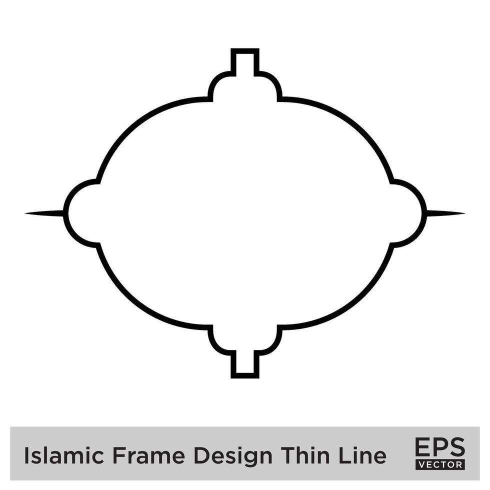 Islamitisch kader ontwerp dun lijn vector