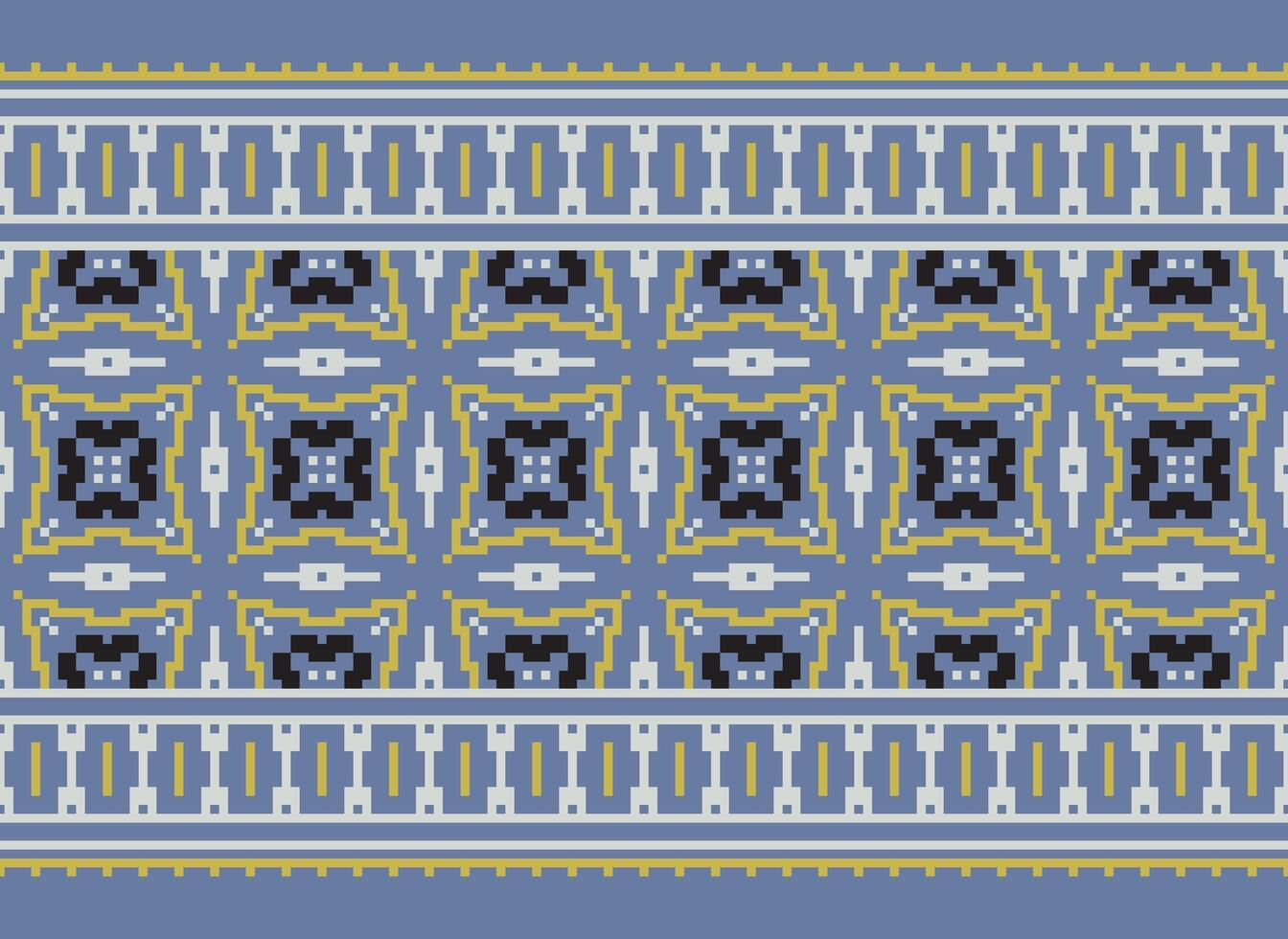 zmijanjski vez borduurwerk stijl vector lang horizontaal naadloos patroon - textiel of kleding stof afdrukken geïnspireerd door kruissteek volk kunst ontwerpen van Bosnië en herzegovina