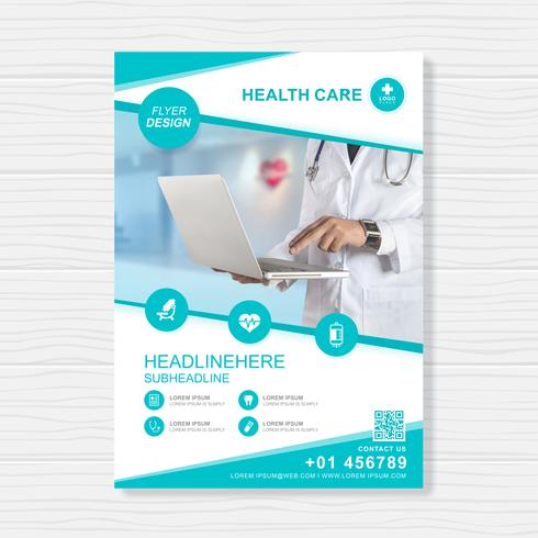 Gezondheidszorg dekking a4 sjabloonontwerp voor een rapport en medische brochureontwerp, flyer, folders decoratie voor afdrukken en presentatie vectorillustratie vector