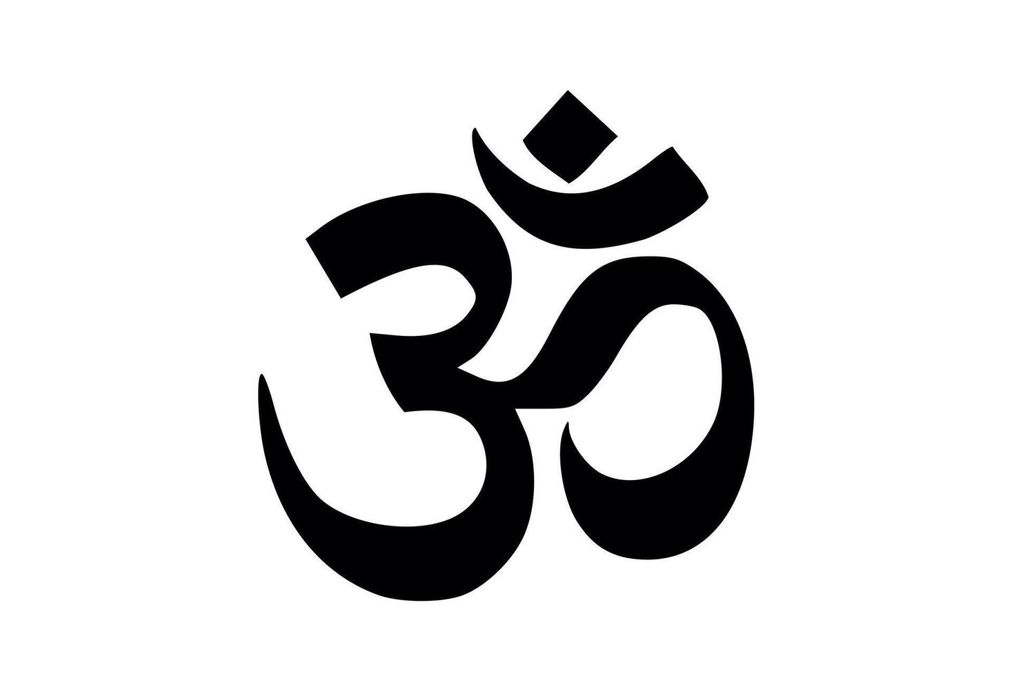 ohm, geestelijk logo , symbool icoon, zwart vlak Aan wit achtergrond geïsoleerd vector