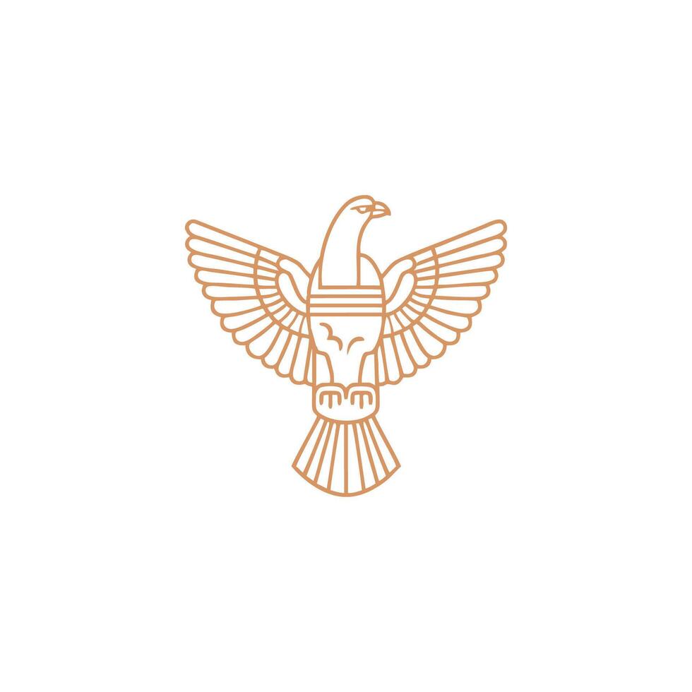 ai gegenereerd horus mono lijn logo icoon ontwerp sjabloon.eagle, lijn, vlak vector illustratie.