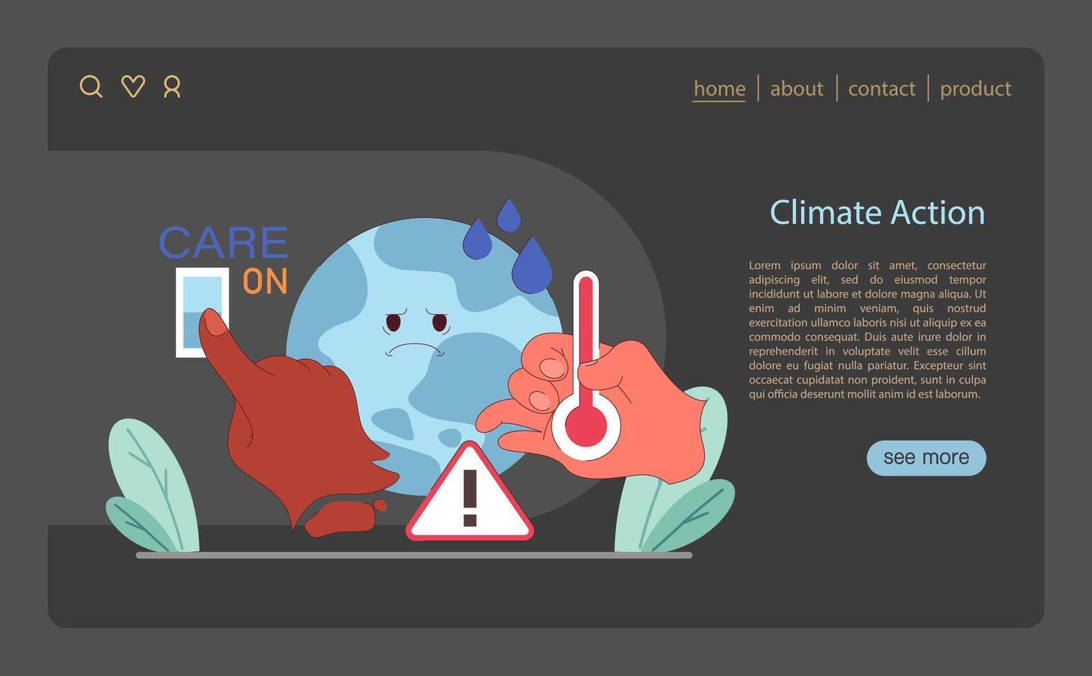 dringend klimaat actie belichaamd. handen aanpassen de globaal thermostaat. vector