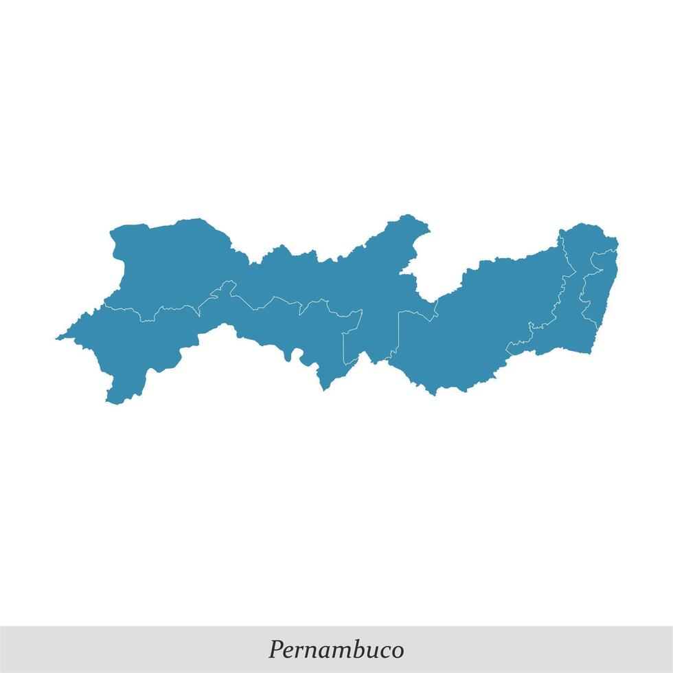 kaart van pernambuco is een staat van Brazilië met mesoregio's vector