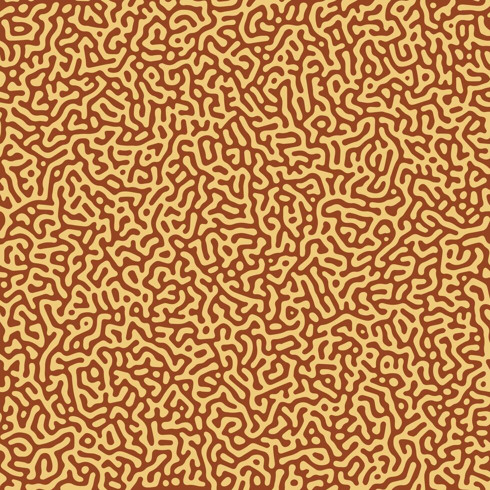 biologisch turing reactie verspreiding patroon in bruin kleur vector illustratie. Memphis stijl doolhof vorming structuur achtergrond.