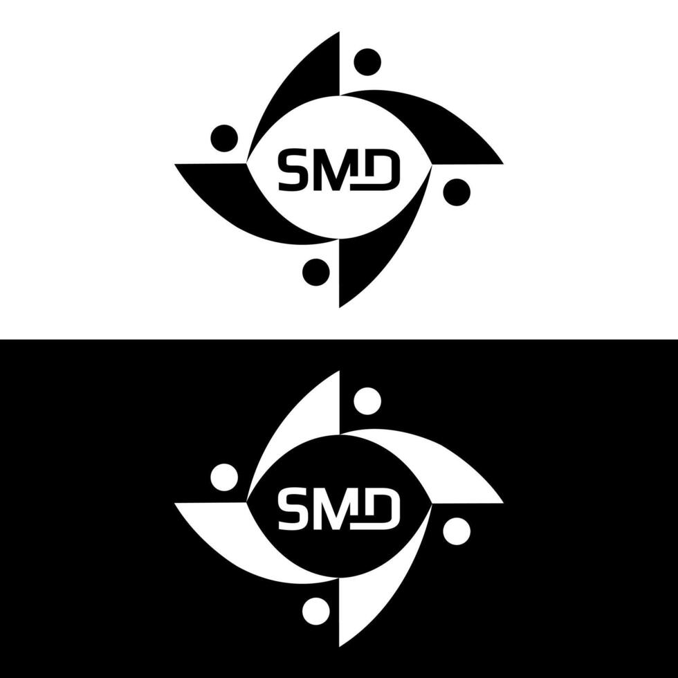 s m d ontwerp. wit ABA brief. smd, s d m brief logo ontwerp. eerste brief smd brief logo set, gekoppeld cirkel hoofdletters monogram logo. s m d brief logo vector ontwerp. pro vector