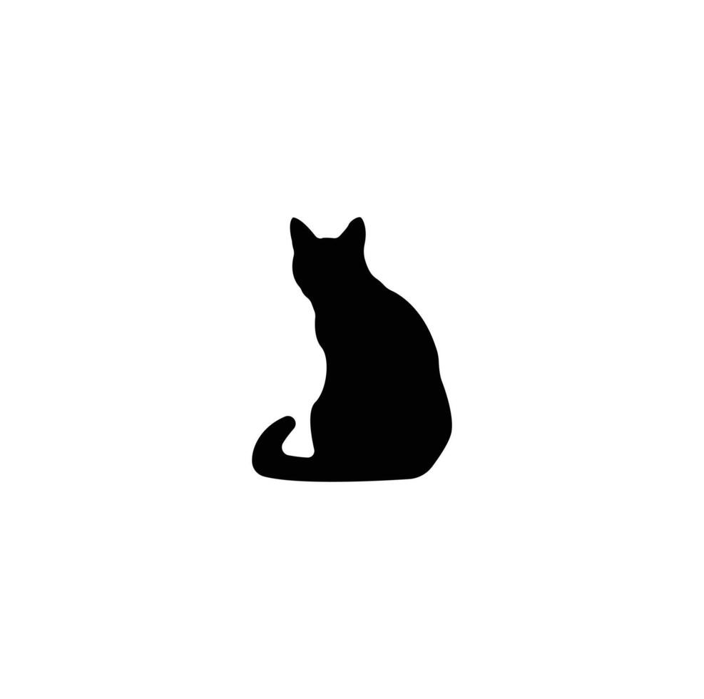 zwart silhouetten tegen een wit achtergrond. ideaal voor huisdier themed ontwerp.kat silhouet vector reeks geïsoleerd Aan wit achtergrond.katten reeks zwart silhouet geïsoleerd . vector illustratie.