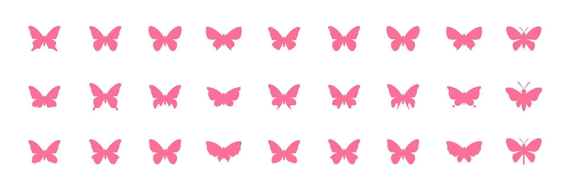 mooi vlinder verzameling vlak geïsoleerd modern icoon reeks logo ontwerp vector illustratie