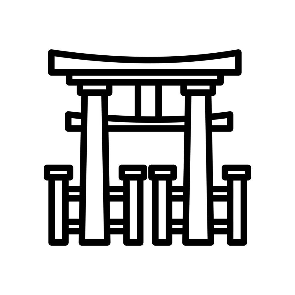 itsukushima altaar icoon in vector. logotype vector