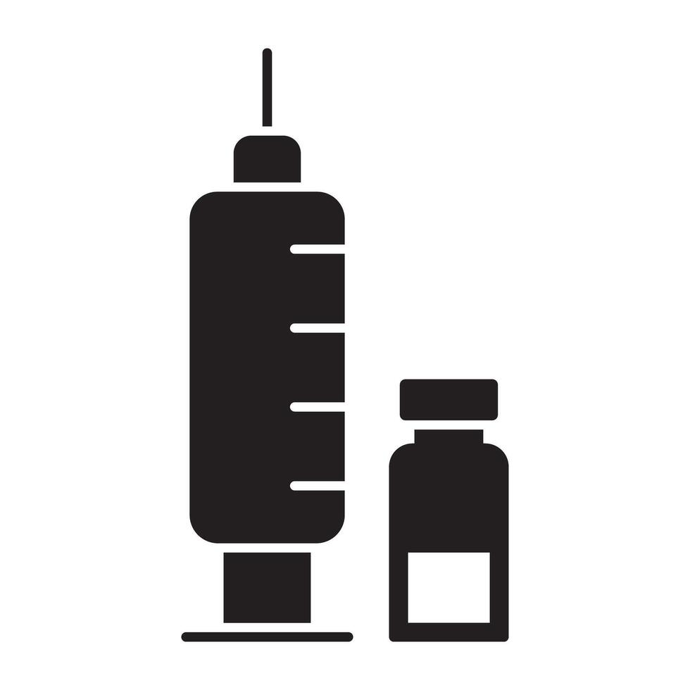 een modern ontwerp icoon van injectie met van vitaal belang, immunisatie vector