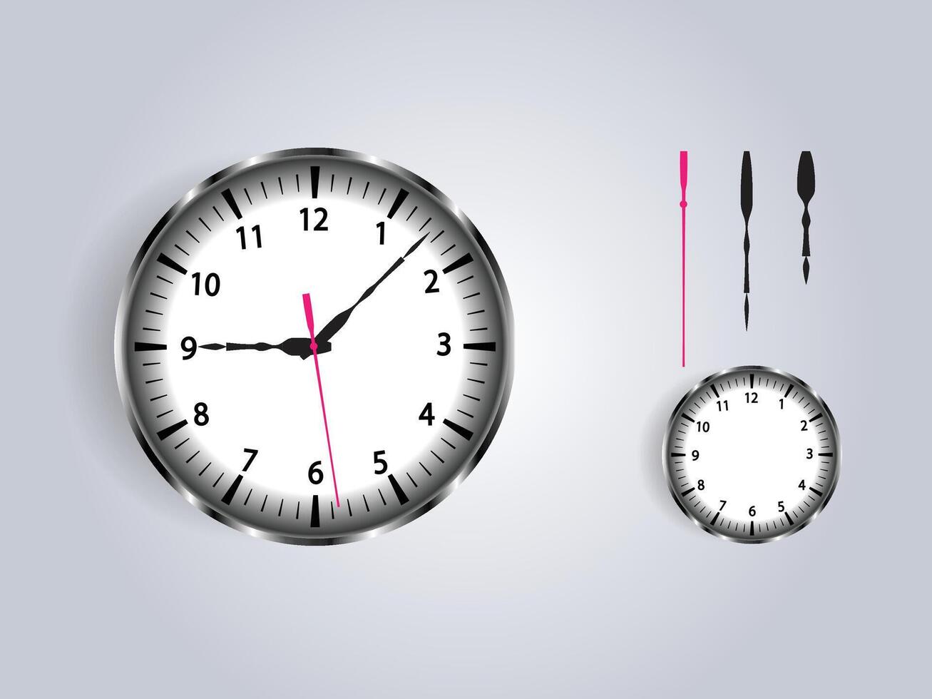 minimalistische klok ontwerp sjabloon vector