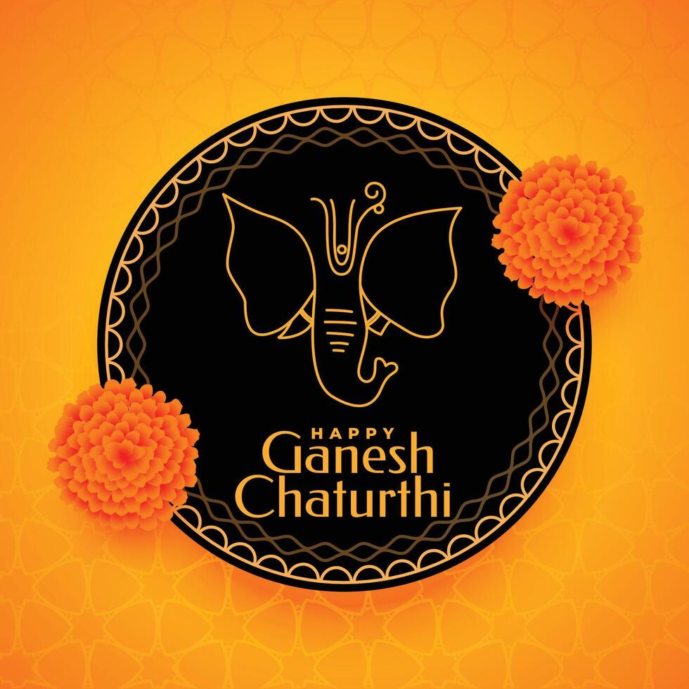 modern stijl ganesh chaturthi groet banier met bloemen ontwerp vector