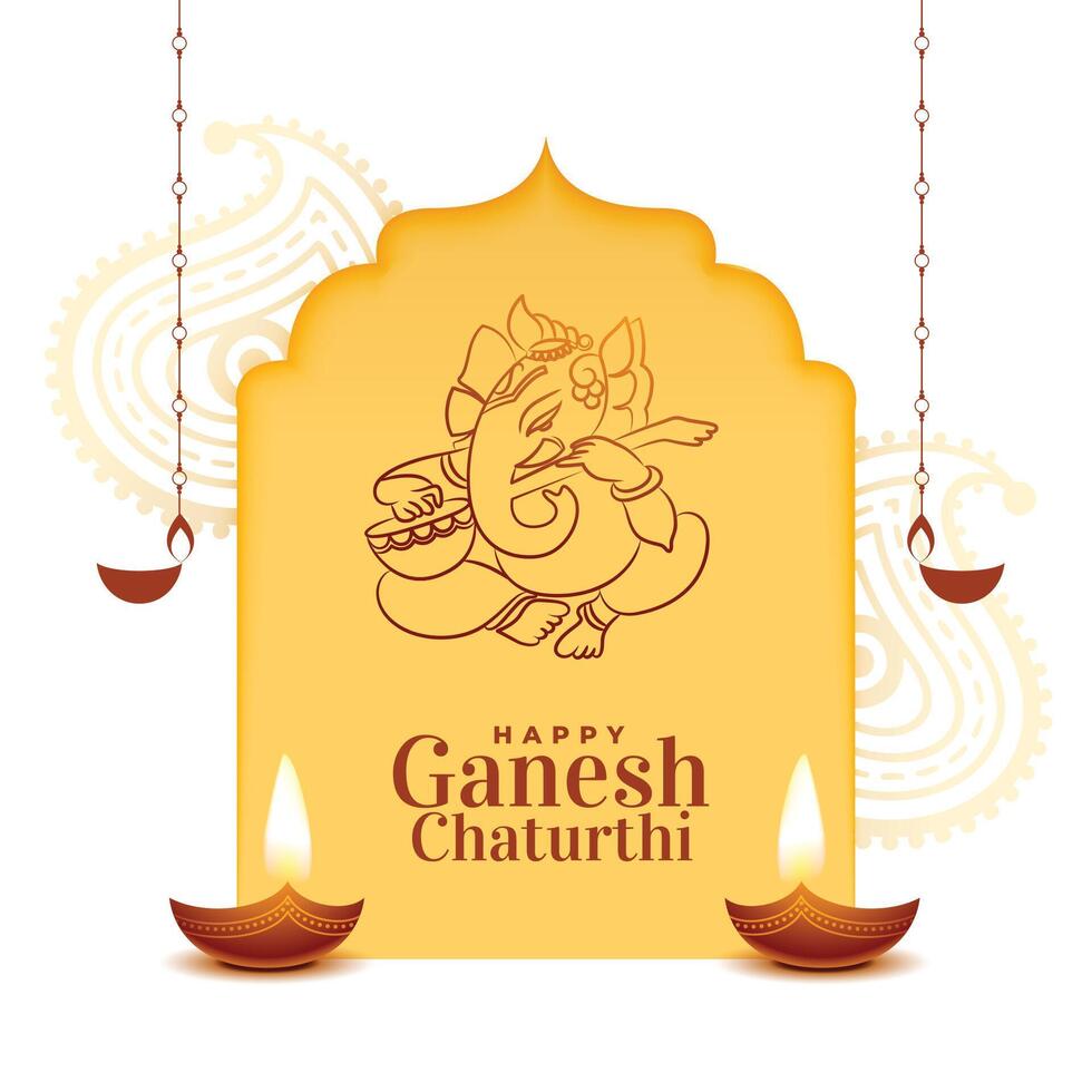 decoratief heer ganesha ontwerp voor ganesh chaturhi festival vector