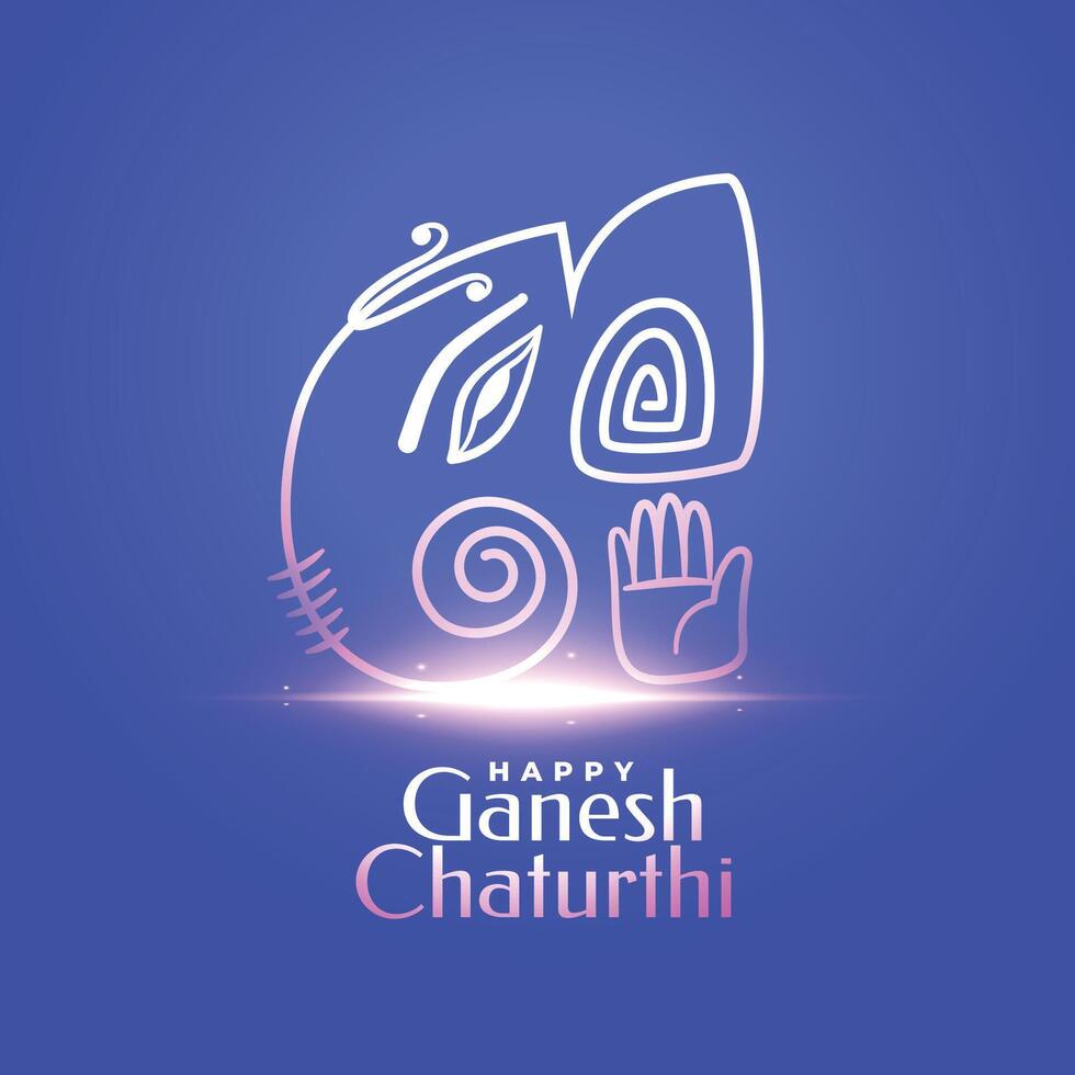 gelukkig ganesh chaturthi Hindoe traditioneel blauw achtergrond vector