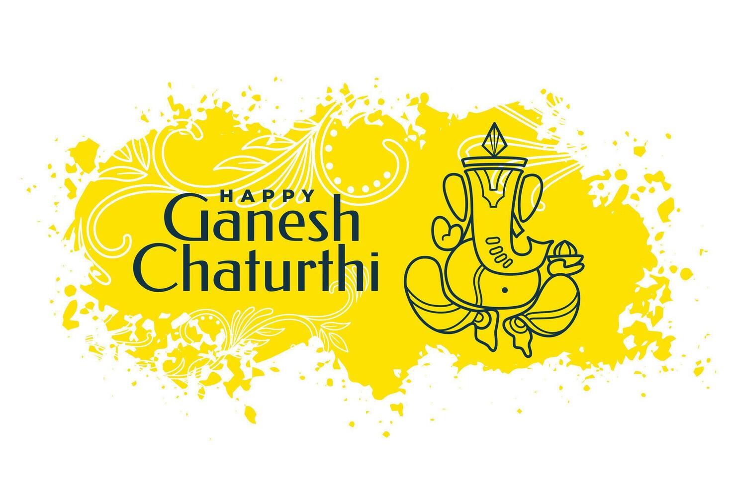 Hindoe traditioneel ganesh chaturthi achtergrond in grungy verf stijl vector