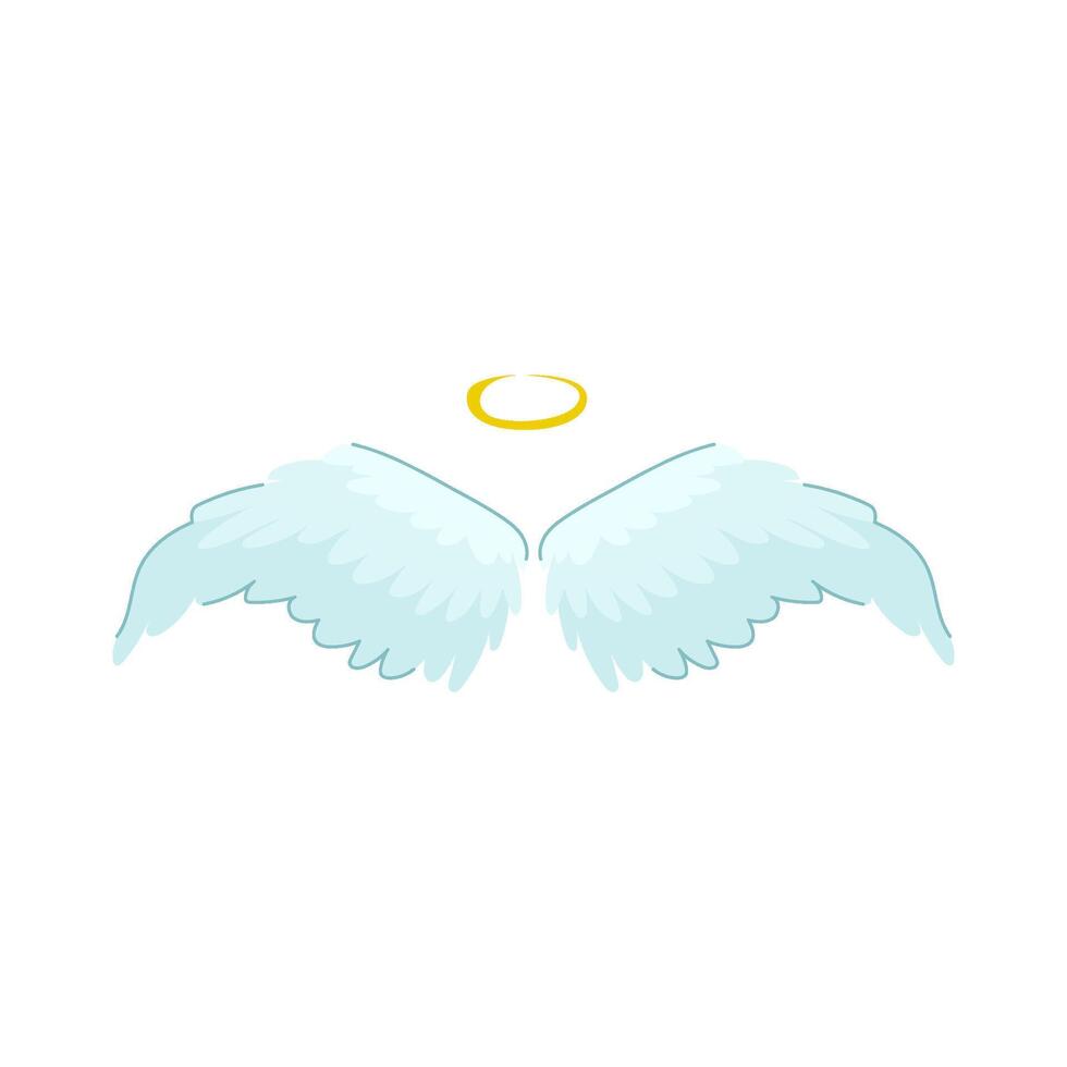 halo vleugel engel tekenfilm vector illustratie